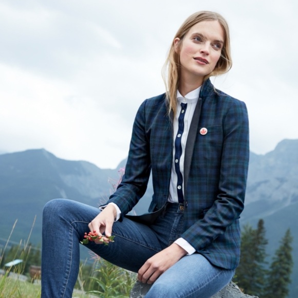 J Crew Black Watch Tartan Regent Blazer size 00 - Picture 2 of 11